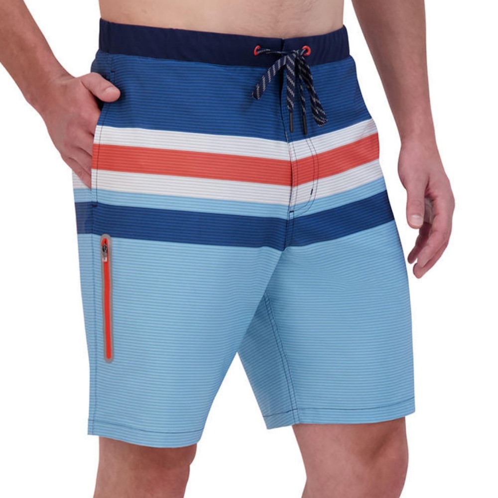 ZeroXposur Men's Swim Trunks UPF 50+ -4 Pockets (1 Zip & 1 Velcro Inner) Large